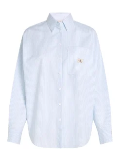 Calvin Klein Jeans naisten paitapusero, WOVEN LABEL RELAXED SHIRT Vaaleansininen