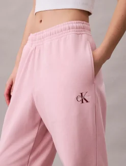 Calvin Klein Jeans naisten collegehousut MONOLOGO FRENCH TERRY JOGGER, vaaleanpunainen