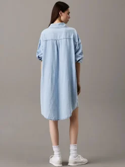 Calvin Klein Jeans naisten mekko, RELAXED DENIM SHIRT DRESS Vaaleansininen