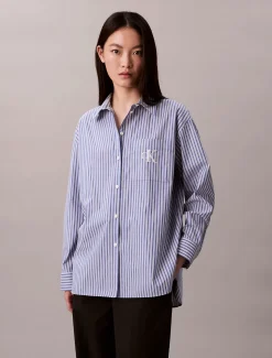 Calvin Klein Jeans naisten paitapusero YD PERFECT BUTTON DOWN SHIRT, vaaleansininen