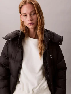 Calvin Klein Jeans naisten untuvatakki, ESSENTIAL MIDWEIGHT LONG PUFFER Musta