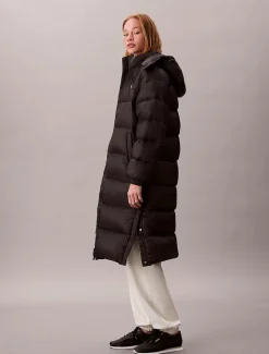 Calvin Klein Jeans naisten untuvatakki, ESSENTIAL MIDWEIGHT LONG PUFFER Musta