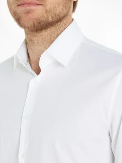 Calvin Klein Menswear Miesten Kauluspaita, POPLIN STRECH SLIM SHIRT NOS Valkoinen