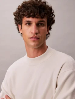 Calvin Klein Menswear miesten neulepusero LS CK TECH KNIT QZ SWEATER 14GG, vaaleanharmaa