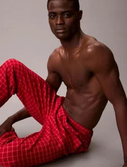 Calvin Klein miesten pyjamahousut SLEEP PANT FLANNEL, punainen