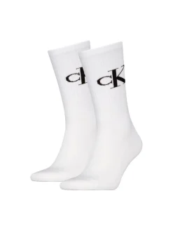 Calvin Klein Miesten Sukat, CKJ SOCK 2P MONOGRAM NOS Valkoinen