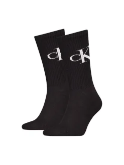 Calvin Klein Miesten Sukat, CKJ SOCK 2P MONOGRAM NOS Musta