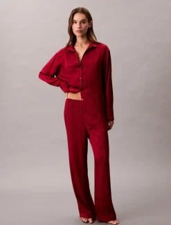 Calvin klein naisten pyjamahousut, AOP PANT PUNAINEN