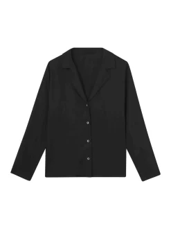 Calvin Klein Naisten Pyjamapaita Ls V-Neck Musta