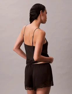 Calvin Klein naisten shortsit, CAMI SHORT SET Musta