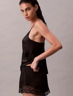 Calvin Klein naisten shortsit, CAMI SHORT SET Musta