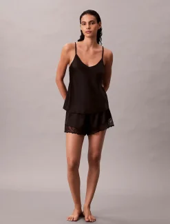 Calvin Klein naisten shortsit, CAMI SHORT SET Musta