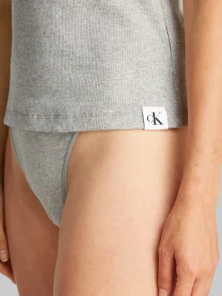 Calvin Klein naisten tank top, SLIM RIB TANK Vaaleanharmaa