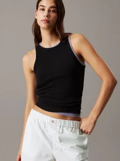 Calvin Klein naisten tank top, SLIM RIB TANK Musta