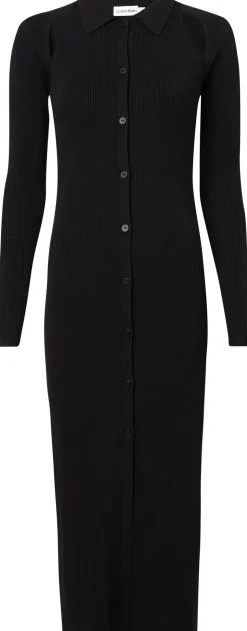 CALVIN KLEIN WOMEN, Naisten Mekko, ICONIC RIB SHIRT MIDI DRESS, Musta