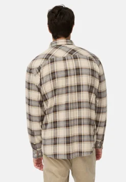 Camel Active miesten flanellipaita STRETCH FLANNEL LS SHIRT LOS, ruskea kuosillinen