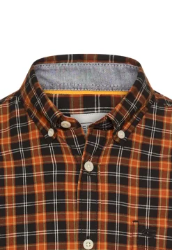 Camel Active miesten kauluspaita, CHECKED LS SHIRT Oranssi Kuosi