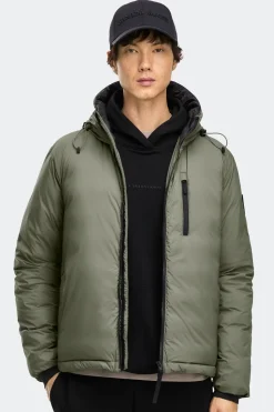 Canada Goose miesten kevytuntuvatakki LODGE HOODY - R - BLACK DISC, tummanvihreä