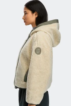 Canada Goose naisten fleecetakki ALBERNI REVERSIBLE FLEECE BOMBER, vihreä