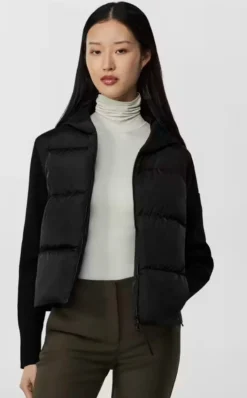 Canada Goose naisten takki, HYBRIDGE WIDE QUILT KNIT HOODY Musta