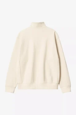 Carhartt miesten collegepaita Half Zip American Script Sweatshirt, luonnonvalkoinen