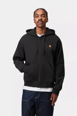 Carhartt miesten huppari Hooded American Script Jacket, musta