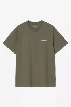 Carhartt miesten t-paita S/S Script Embroidery T-Shirt, khaki