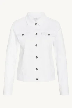 Claire naisten farkkutakki, ELAINE DENIM JACKET WHITE Valkoinen