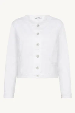 Claire naisten farkkutakki, ELDA WHITE Valkoinen