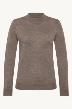 Claire Naisten Poolopaita K-Paulia Merinowool Turtle Neck Tummanruskea