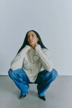 Copenhagen Muse naisten neulepusero PELLA PULLOVER, luonnonvalkoinen