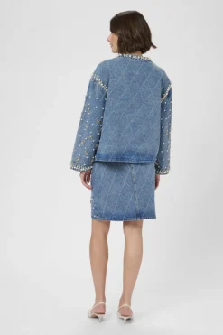 Culture naisten farkkutakki, CUALYS DENIM JACKET Light Blue Wash