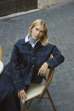 Culture naisten farkkutakki Cumoya Bobbie Jacket, Rinse Wash