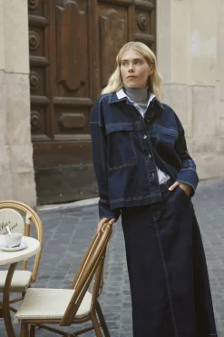 Culture naisten farkkutakki Cumoya Bobbie Jacket, Rinse Wash