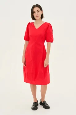 CULTURE, Naisten Mekko, ANTOINETT SS DRESS Fiery Red