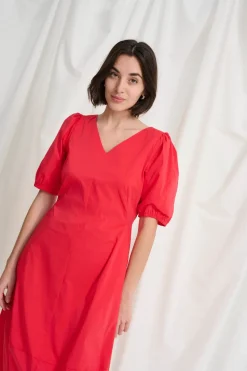 CULTURE, Naisten Mekko, ANTOINETT SS DRESS Fiery Red