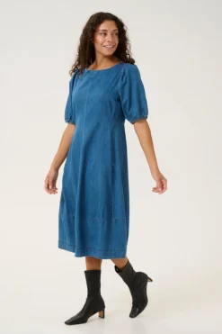 Culture naisten mekko, RIVA ARPA DRESS Dark Blue Wash