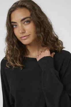 Culture naisten neulepusero Cufay Batwing Jumper, musta