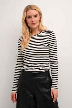 Culture Naisten paita, Cudolly Ls T-Shirt Black/White Stripe