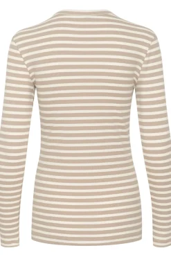 Culture Naisten paita, Cudolly Ls T-Shirt Dune/White Stripe