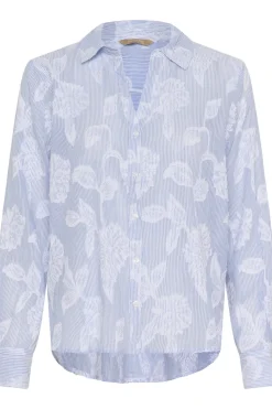 Culture naisten paitapusero Cuzanday Shirt, sinivalkoinen raita