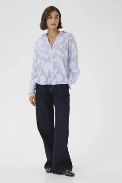 Culture naisten paitapusero Cuzanday Shirt, sinivalkoinen raita