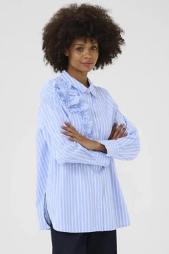Culture naisten pusero, CULORA SHIRT Blue/White Stripe