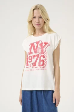 Culture naisten t-paita, CUROXY T-SHIRT White/Red