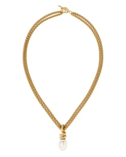 Edblad kaulakoru Swivel Necklace Pearl L, Gold pleated
