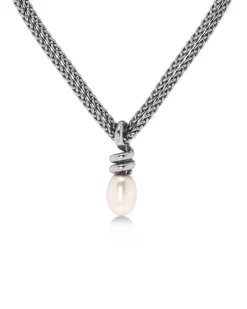 Edblad kaulakorut Swivel Necklace Pearl L Steel, Stainless steel
