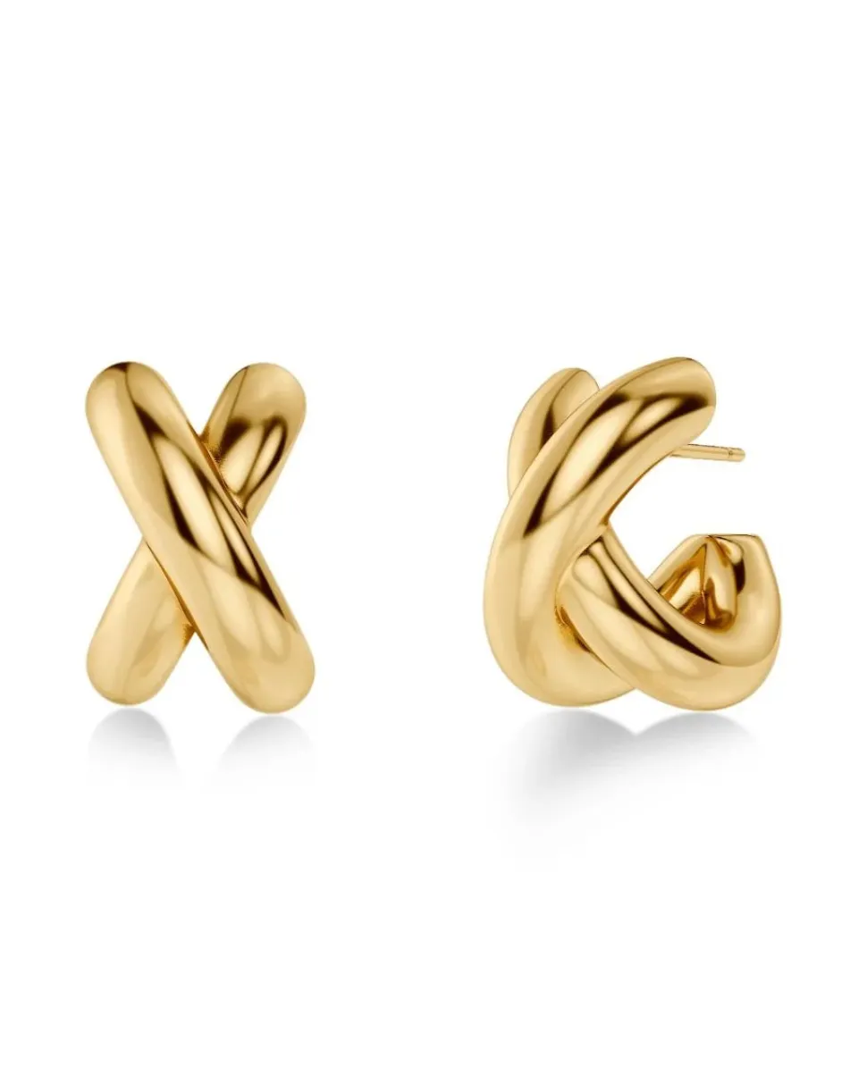 Edblad korvakorut Alexa Hoops L, Gold pleated