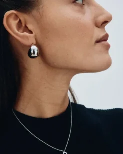 Edblad korvakorut Bold Creoles L Steel, Stainless steel