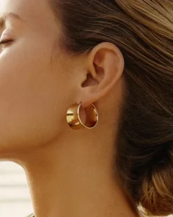 Edblad korvakorut, CANE HOOPS L GOLD Kullankeltainen