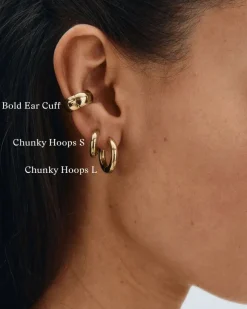 Edblad korvakorut, CHUNKY HOOPS L GOLD 16mm Kullankeltainen